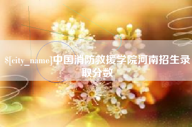 乐陵中国消防救援学院河南招生录取分数
