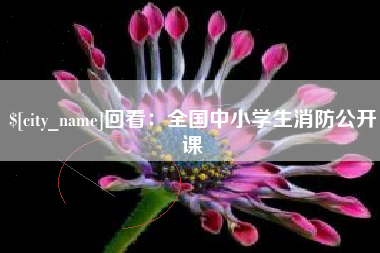 乐陵回看：全国中小学生消防公开课