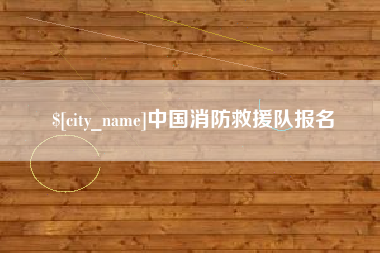 乐陵中国消防救援队报名