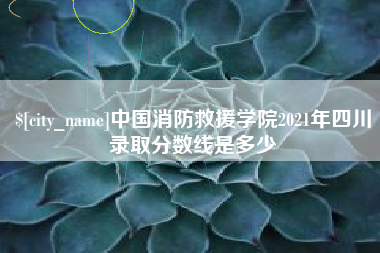 乐陵中国消防救援学院2021年四川录取分数线是多少