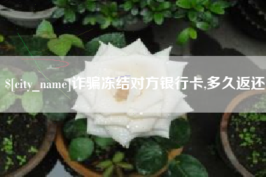 乐陵诈骗冻结对方银行卡,多久返还