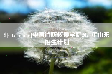 乐陵中国消防救援学院2021年山东招生计划