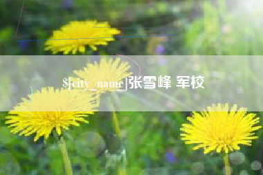 乐陵张雪峰 军校