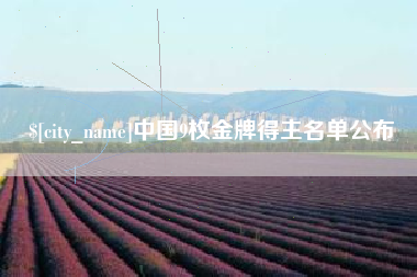 乐陵中国9枚金牌得主名单公布