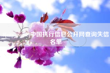 乐陵中国执行信息公开网查询失信名单