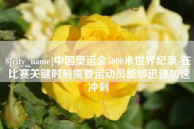 乐陵中国奥运会5000米世界纪录-在比赛关键时刻需要运动员能够迅速加速冲刺