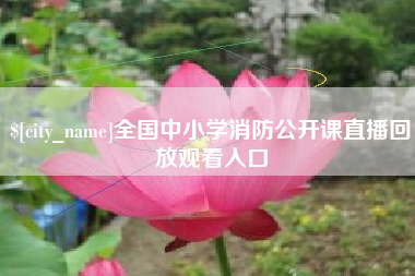 乐陵全国中小学消防公开课直播回放观看入口