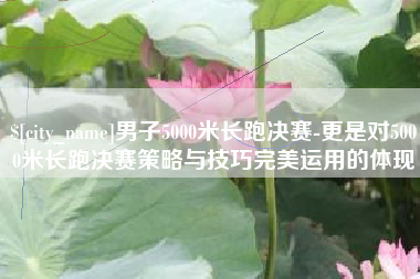 乐陵男子5000米长跑决赛-更是对5000米长跑决赛策略与技巧完美运用的体现
