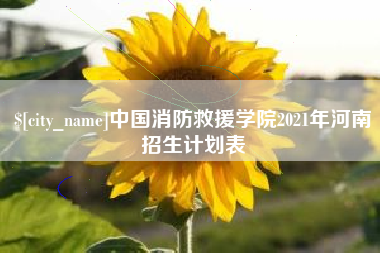 乐陵中国消防救援学院2021年河南招生计划表