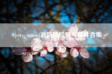 乐陵消防院校报考条件合集